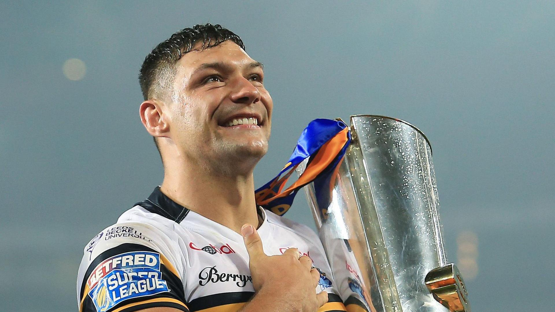 Ryan Hall with the Super League trophy in 2017