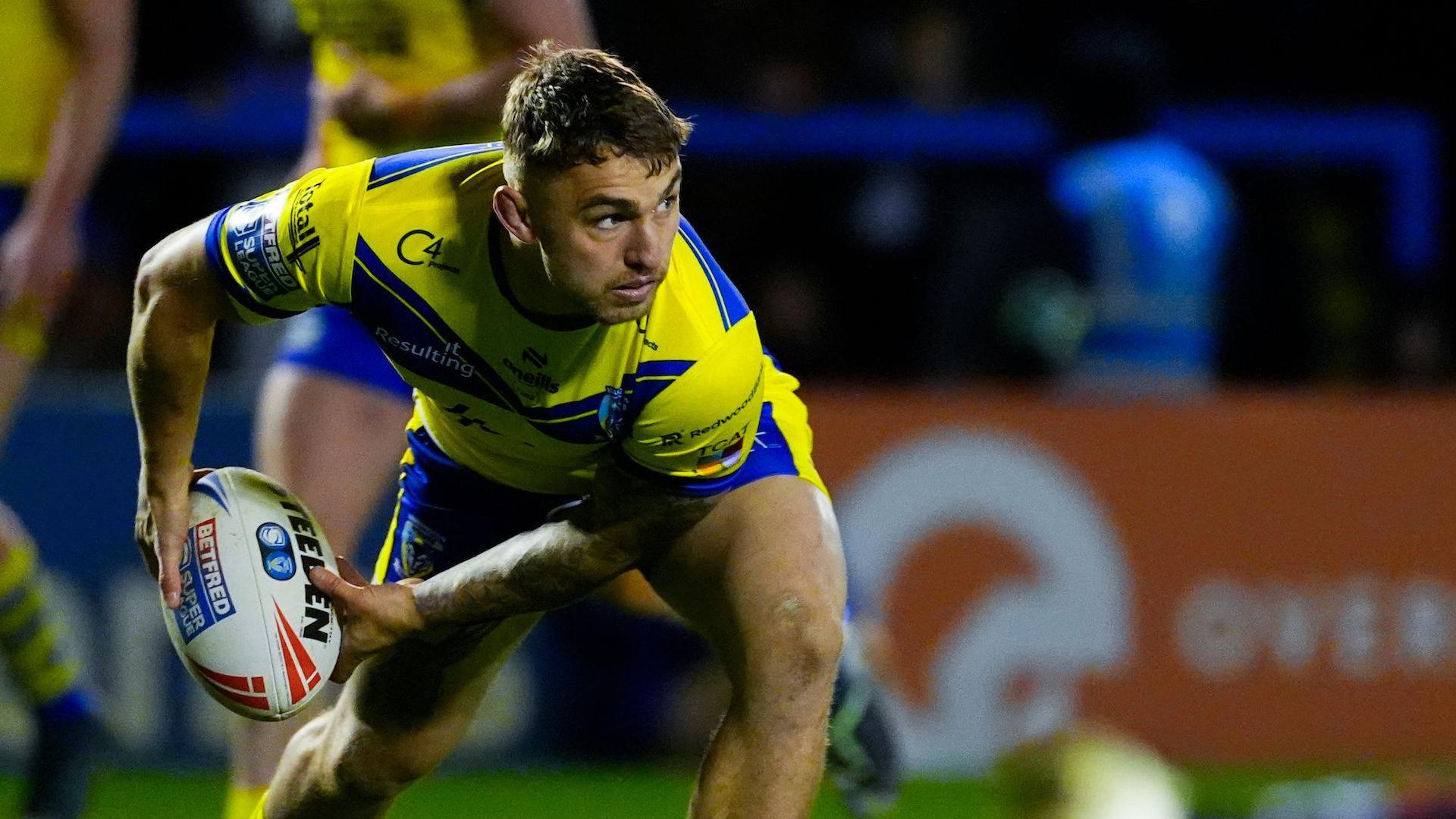 Sam Powell in action for Warrington Wolves this season