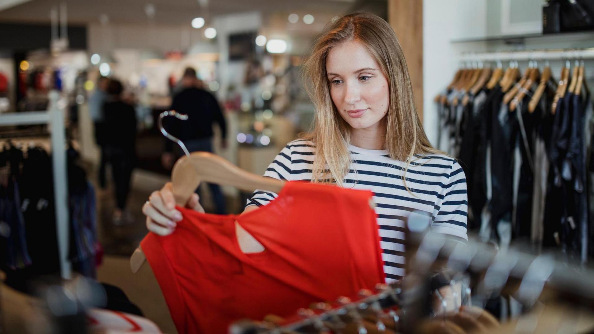 Woman buying clothes