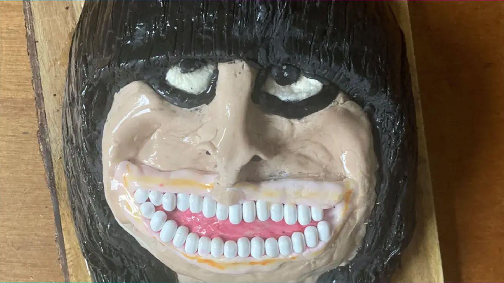 A Claudia Winkleman cake is like a caricature. It has tic tac for teeth and looks a bit crazy! 