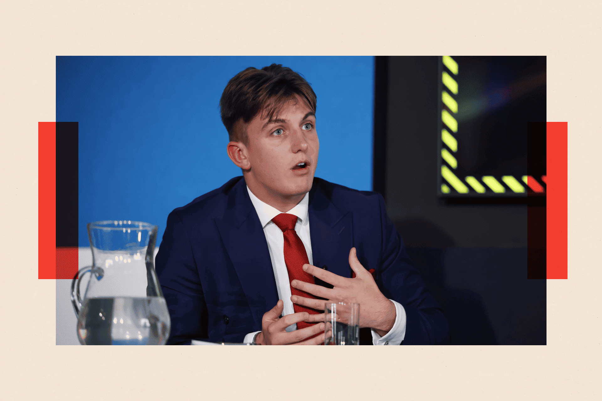 Reform UK councillor George Finch attends a press conference