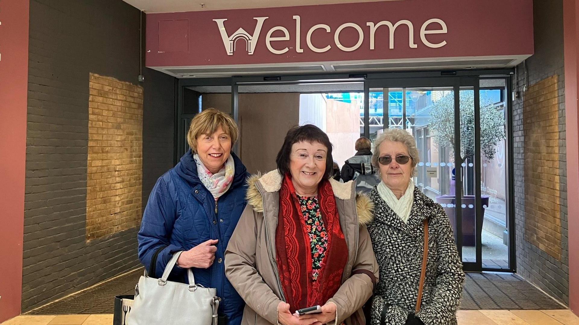 Angela Irwin with her friends at Queensgate 