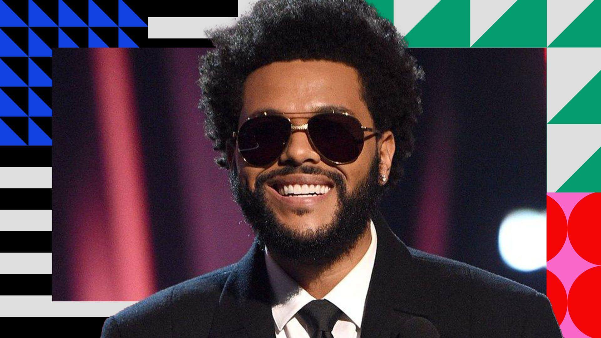 A picture of singer The Weeknd wearing sunglasses