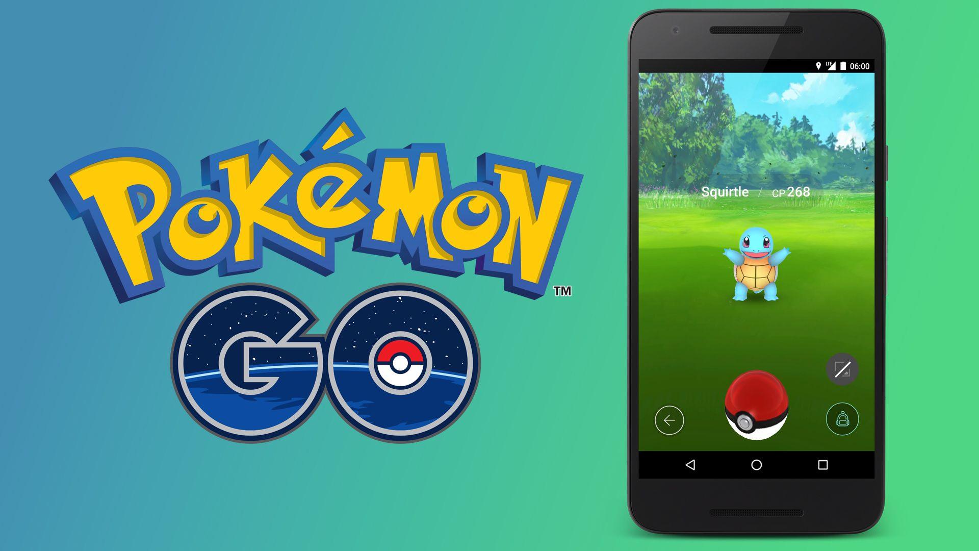 a picture of the pokemon go logo and the game on a phone