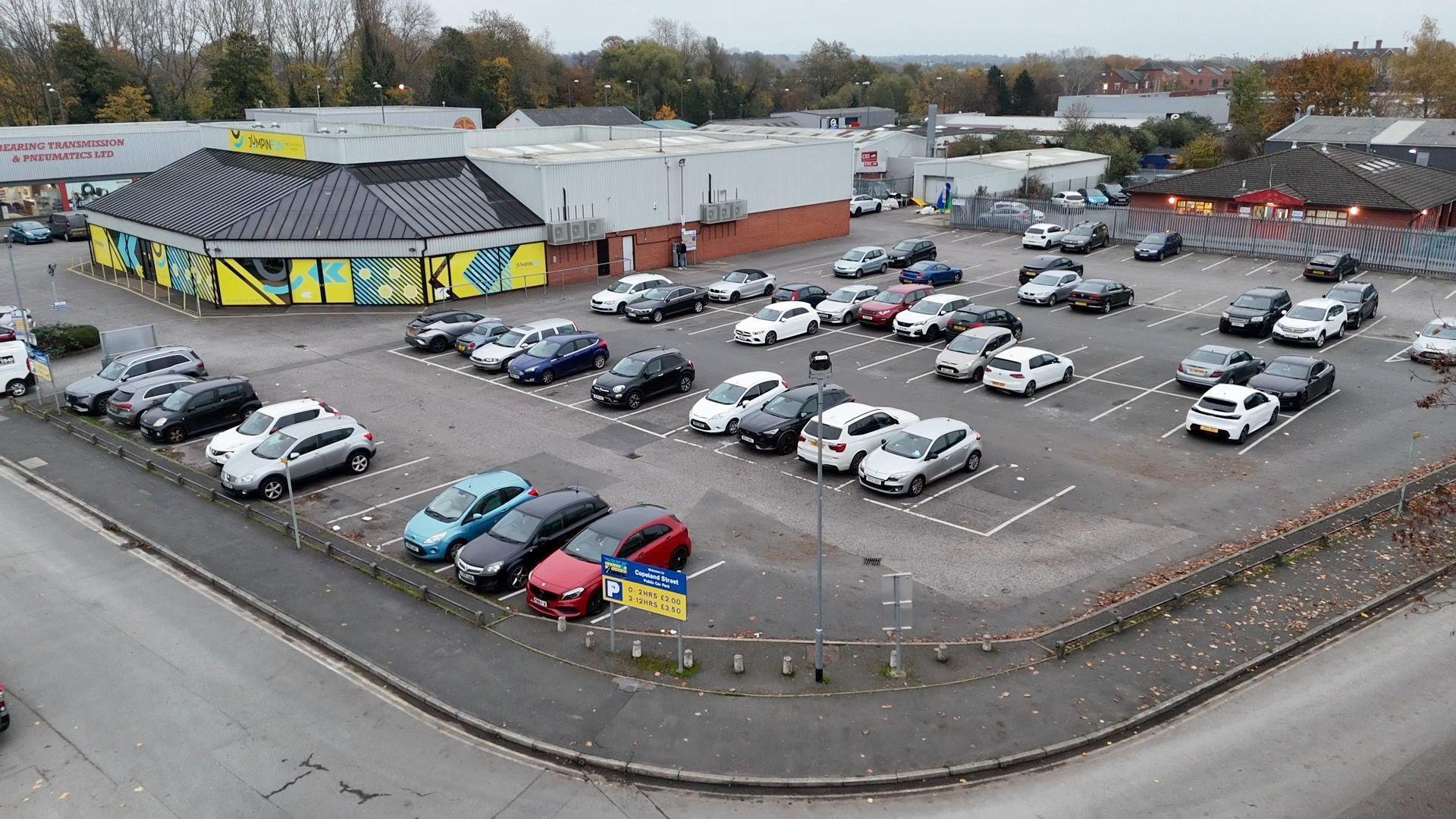 An aerial view of the car park in Derby