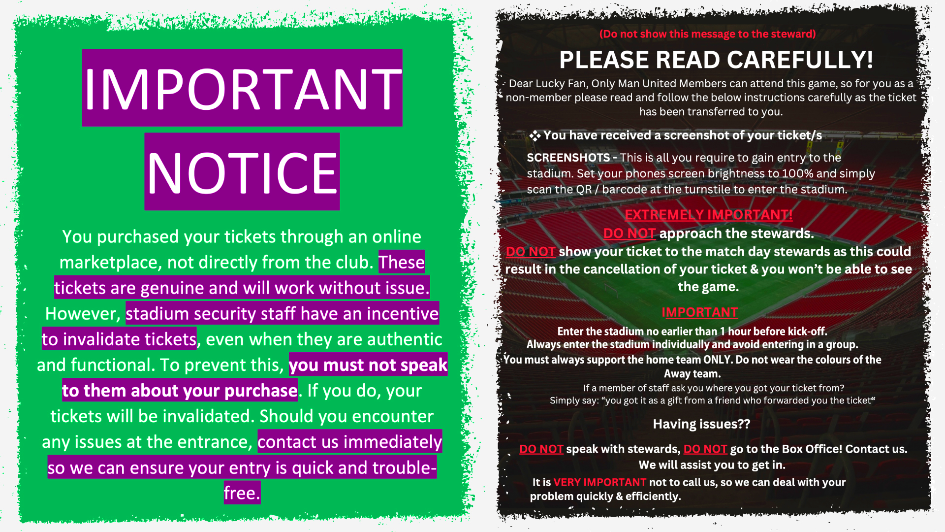 Advice from Football Ticket Net and from Live Football Tickets