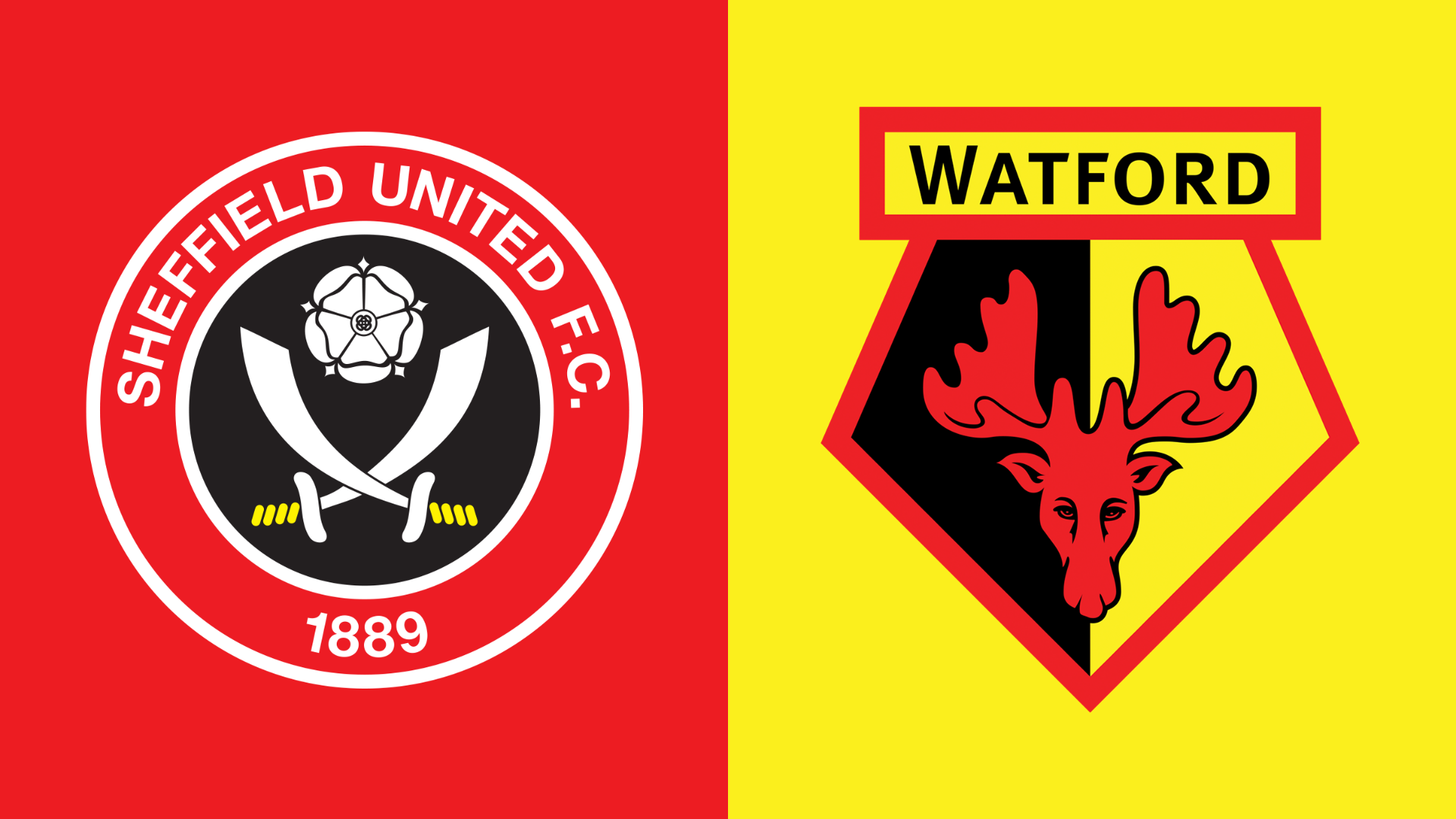 Side-by-side of Sheffield United and Watford club badges