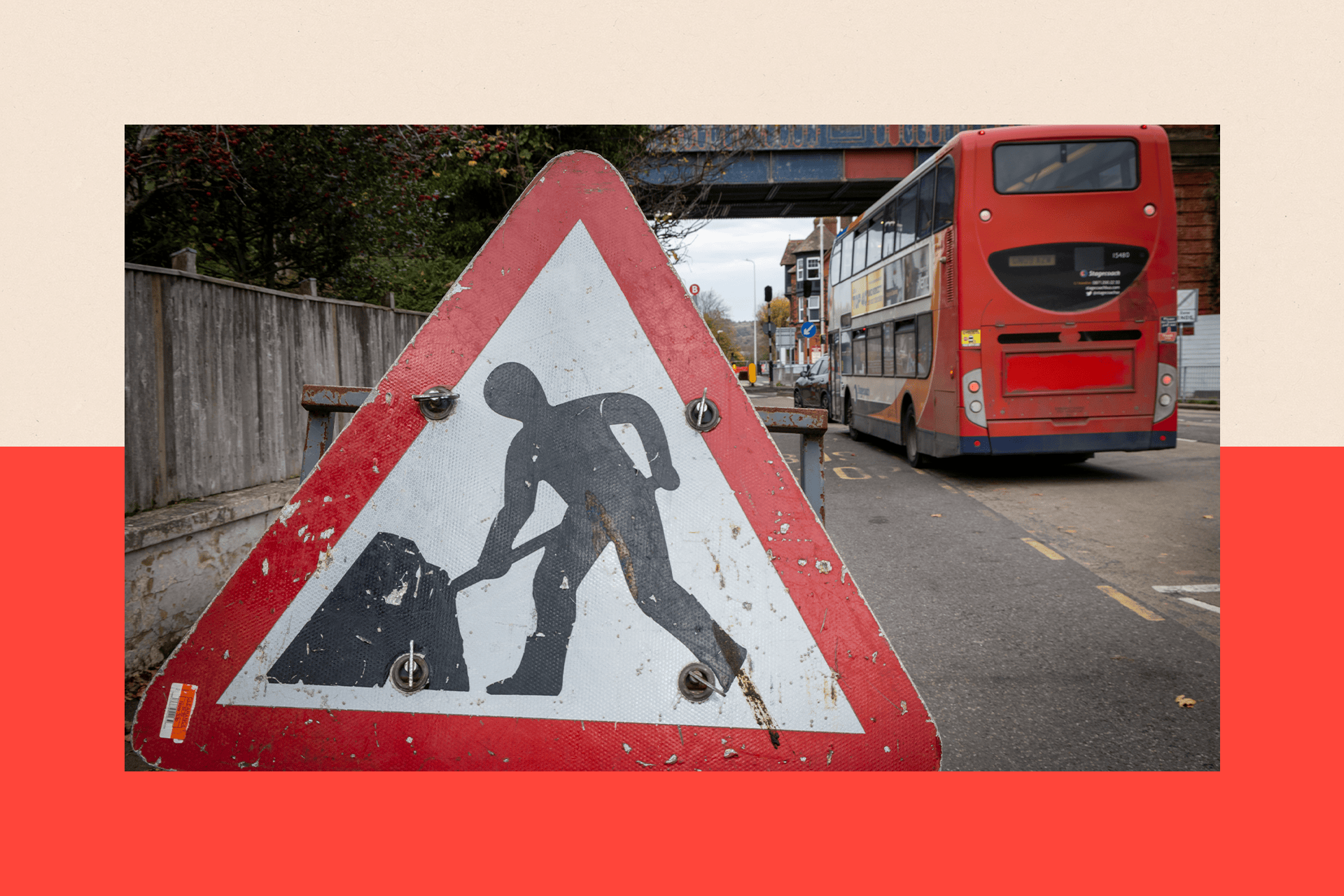 A road works sign