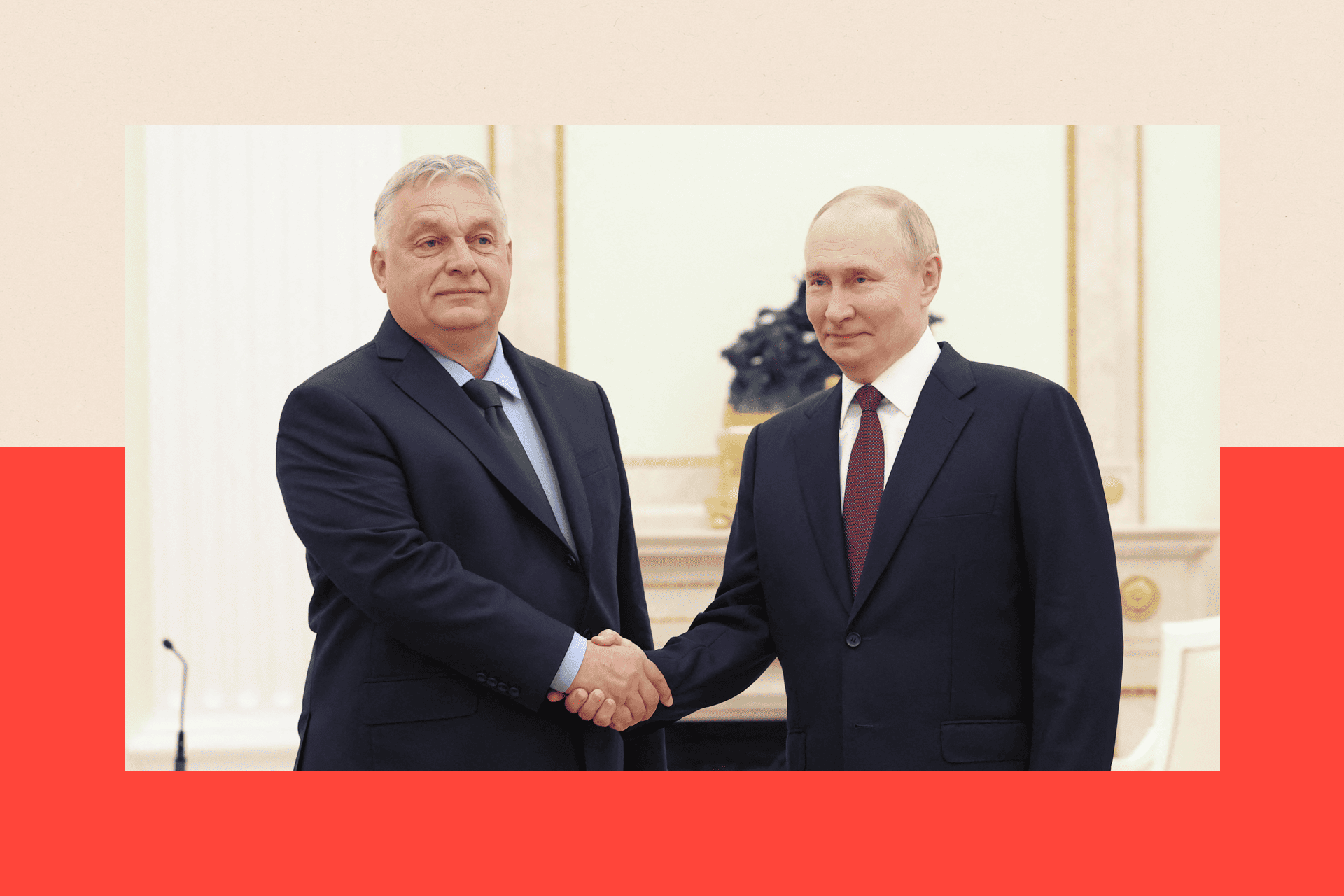 Orban and Putin shake hands
