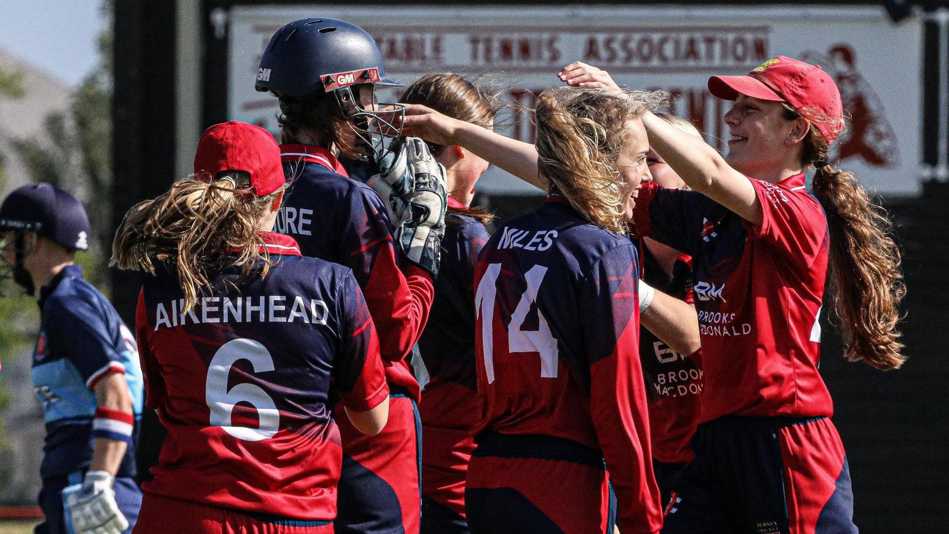 Jersey celebrate a wicket