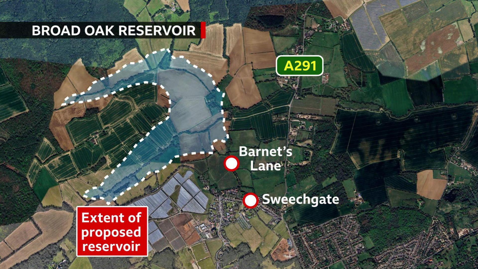 A map showing how the proposed Broad Oak Water site might look.