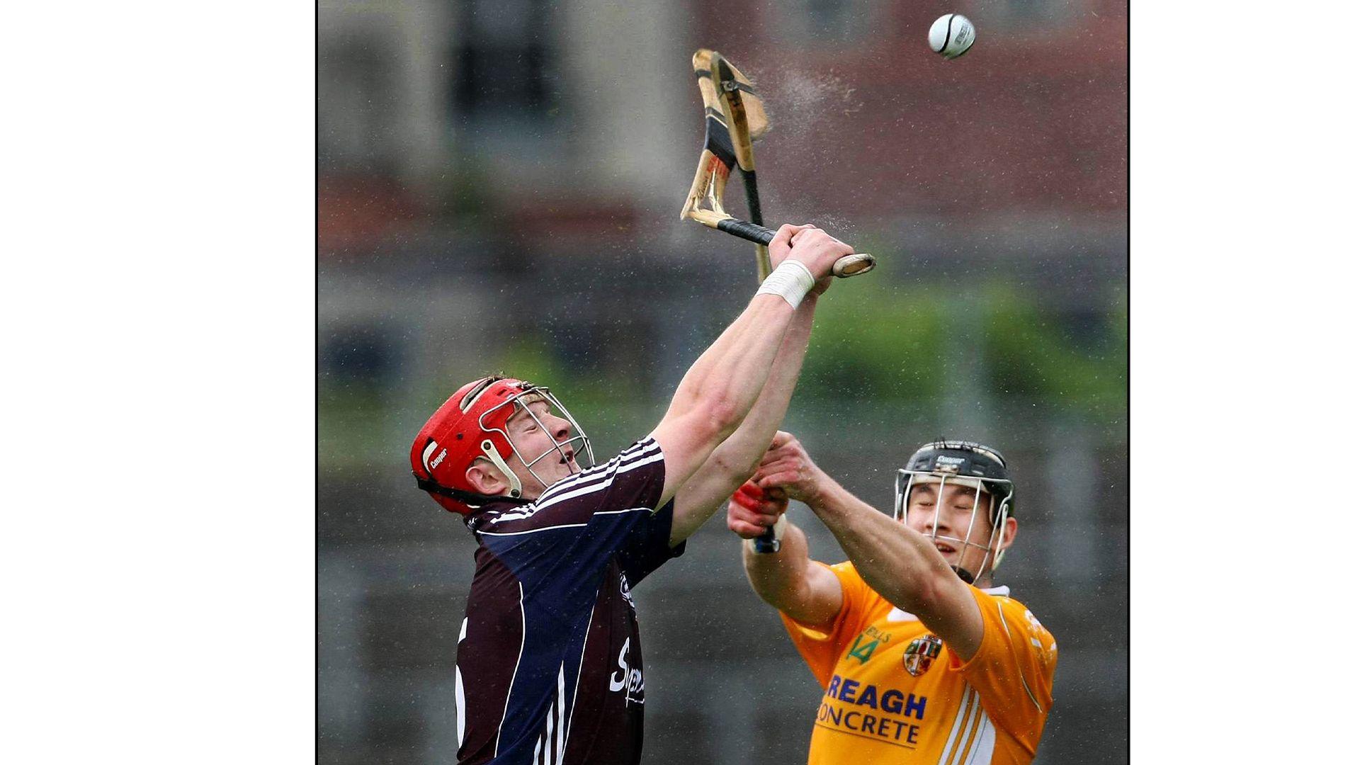 Hurling sticks break in a match