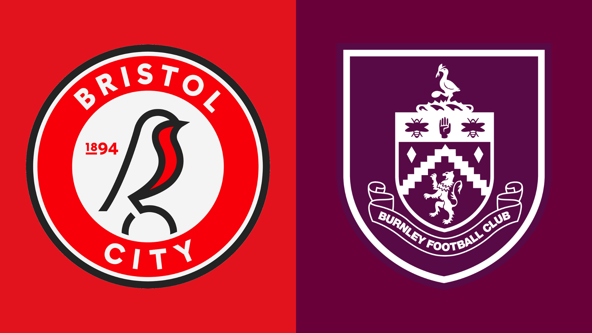 Bristol City and Burnley's club badges