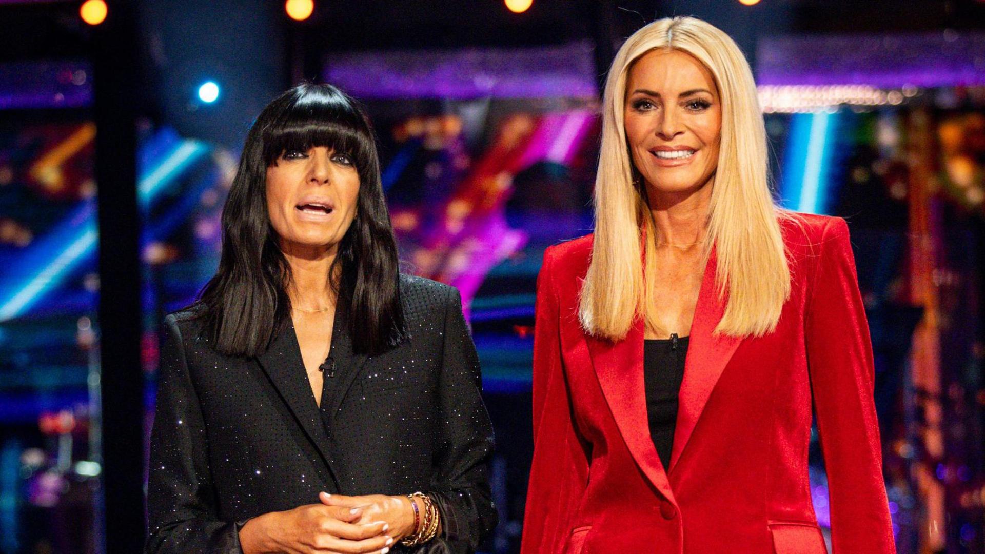 Claudia Winkleman (left) and Tess Daly during their appearance on the live show of Saturday's Strictly Come Dancing show on BBC1. 