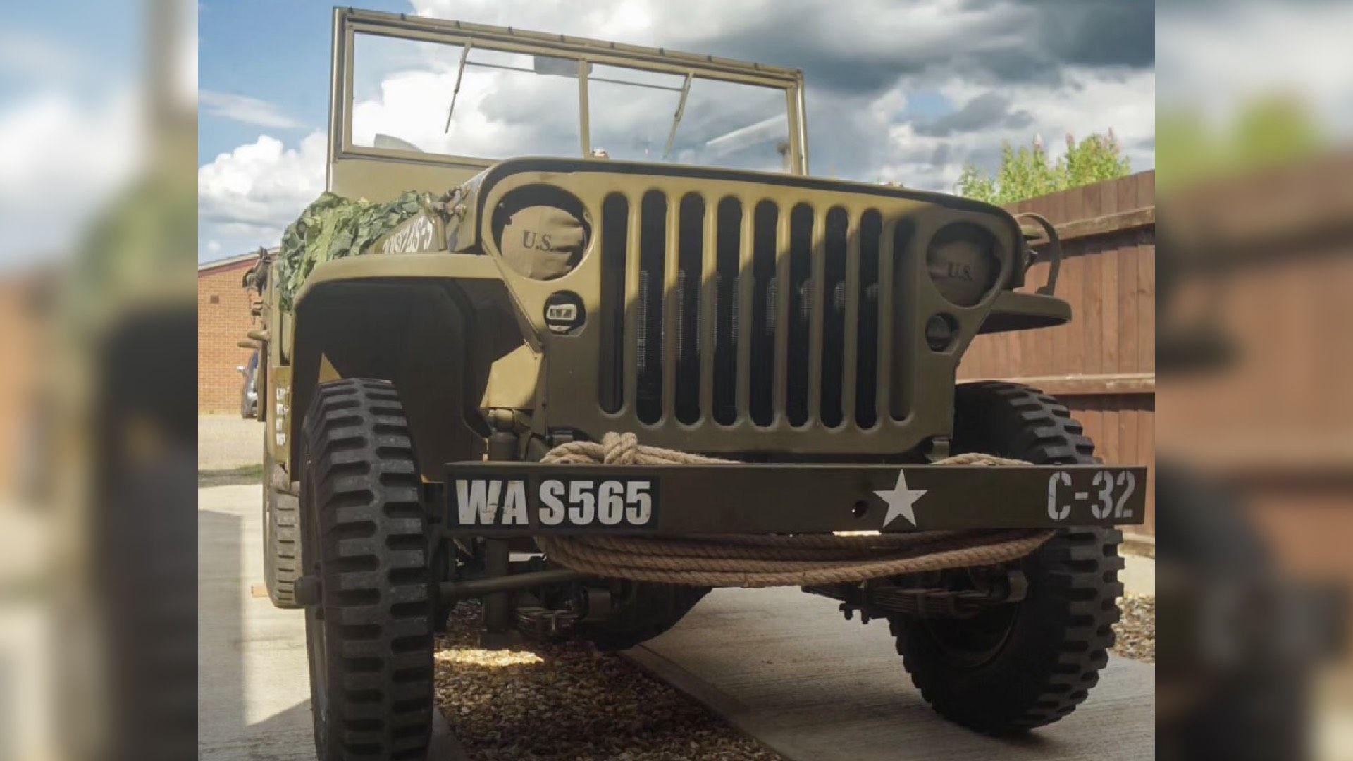 A green 1942 American Jeep