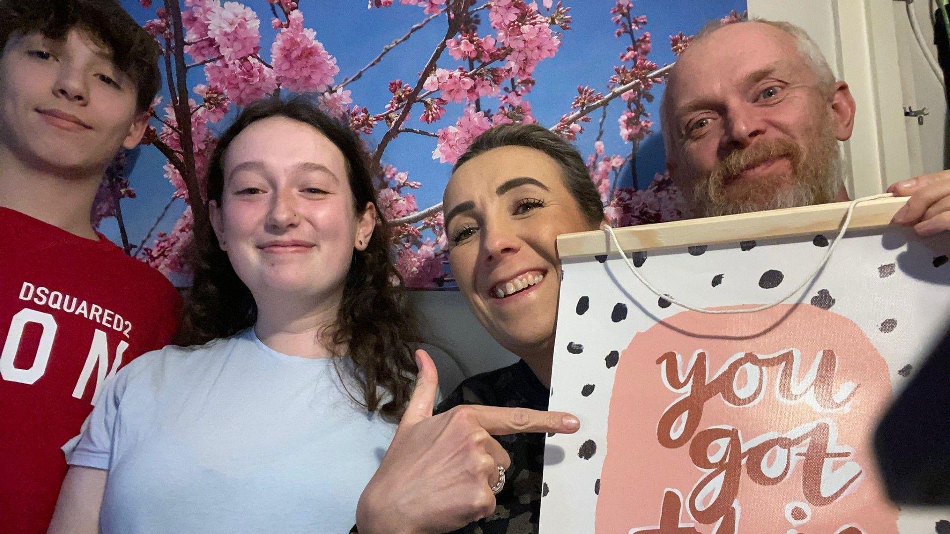 Elliot Pullen with his sister Mia and parents Kate and Giles