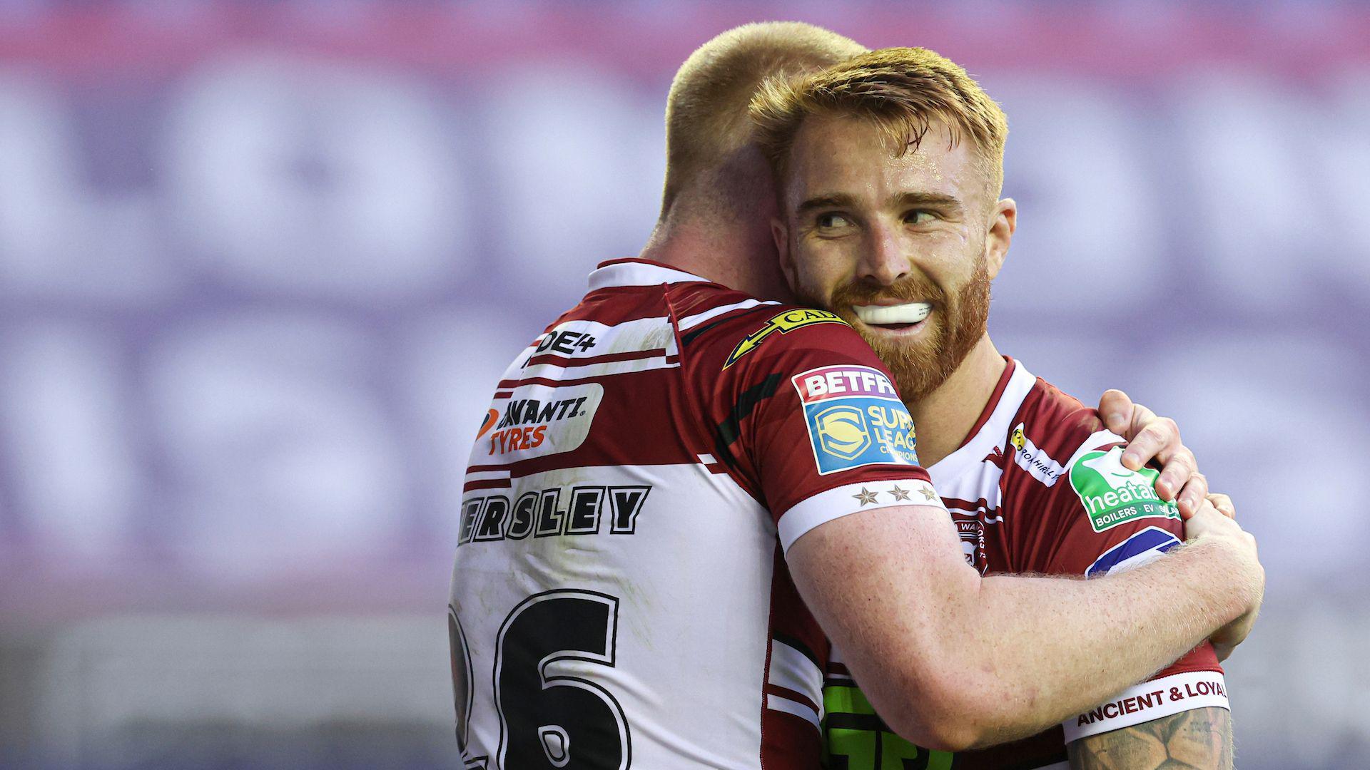 Adam Keighran celebrates for Wigan