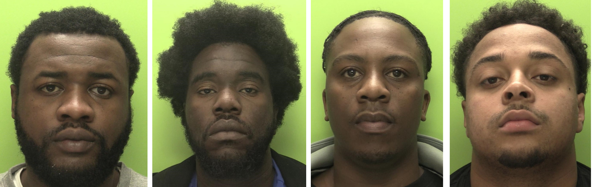 Police mugshots of four young men