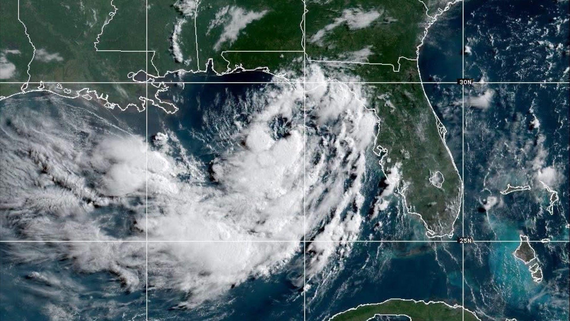 NOAA satellite image of the tropical depression that became Bertha