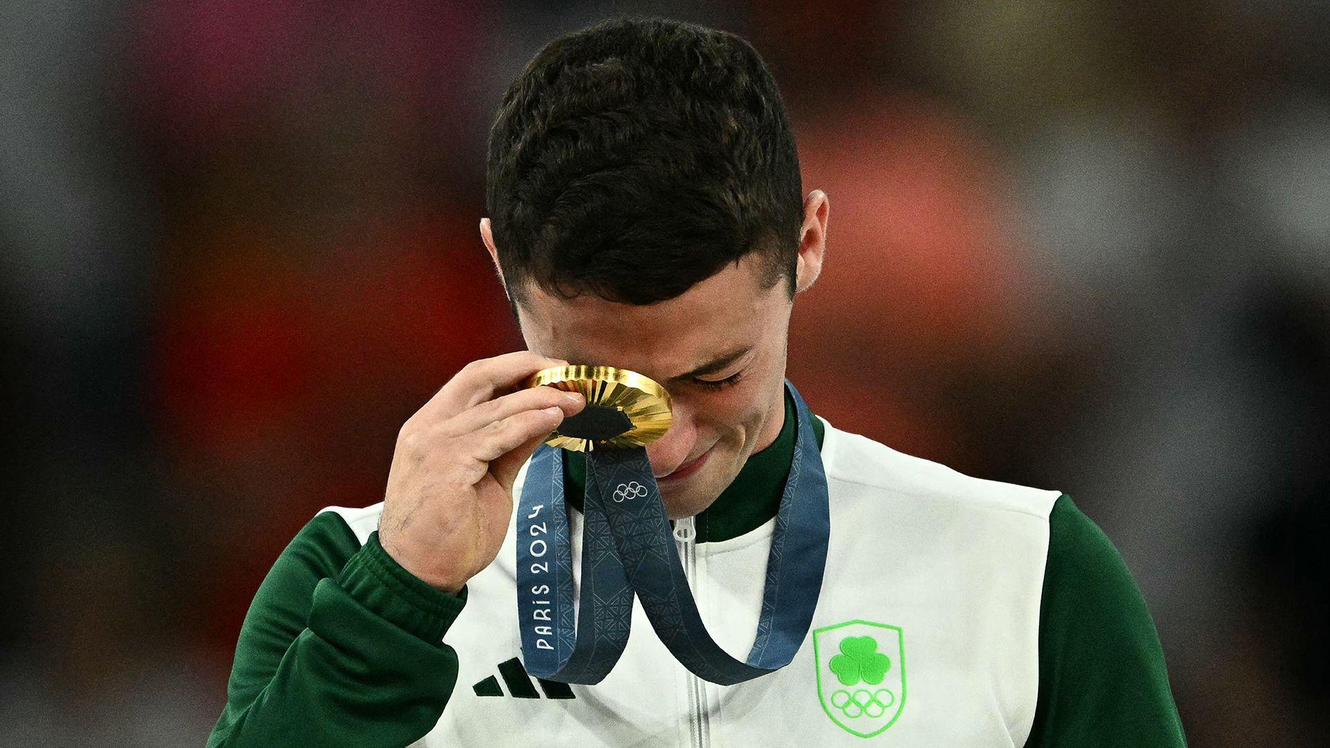 Rhys McClenaghan with his gold medal