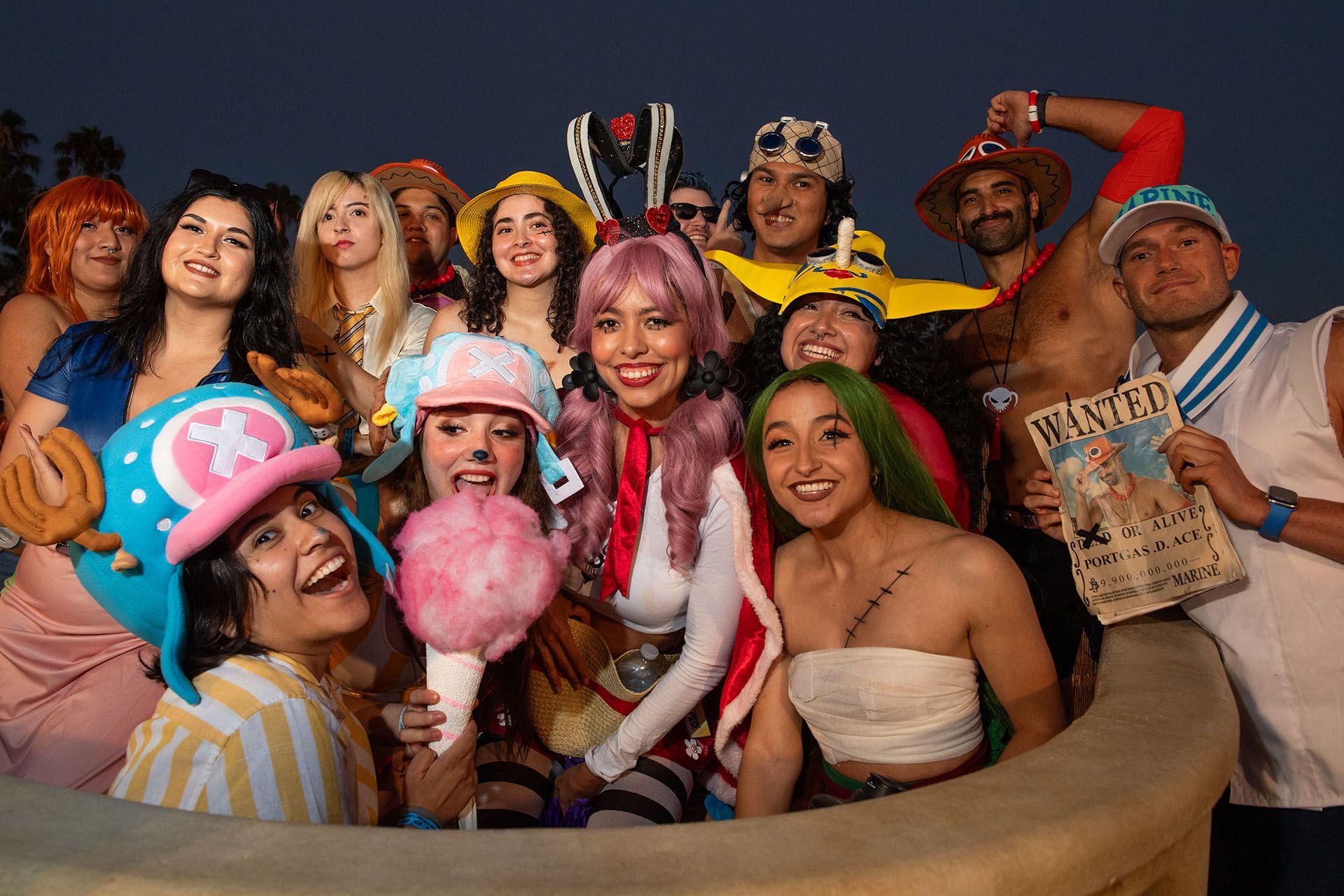 A group of American fans in costume as characters from the anime One Piece