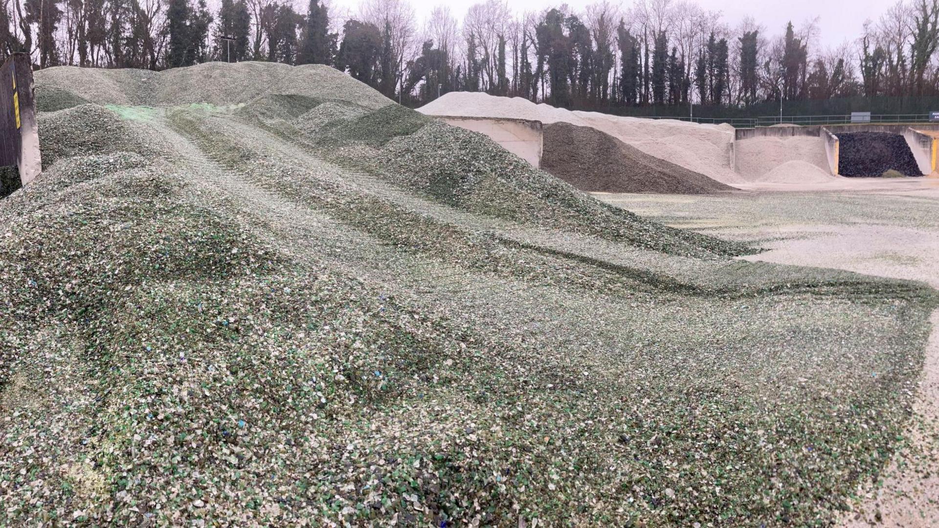 Glass pile at Encric