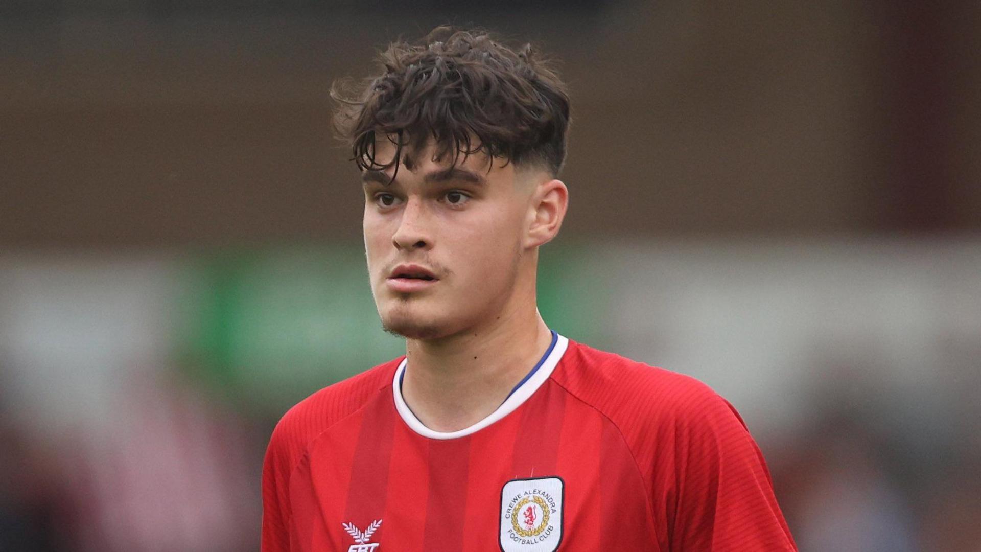 Jamie Knight-Lebel on the pitch during a Crewe match