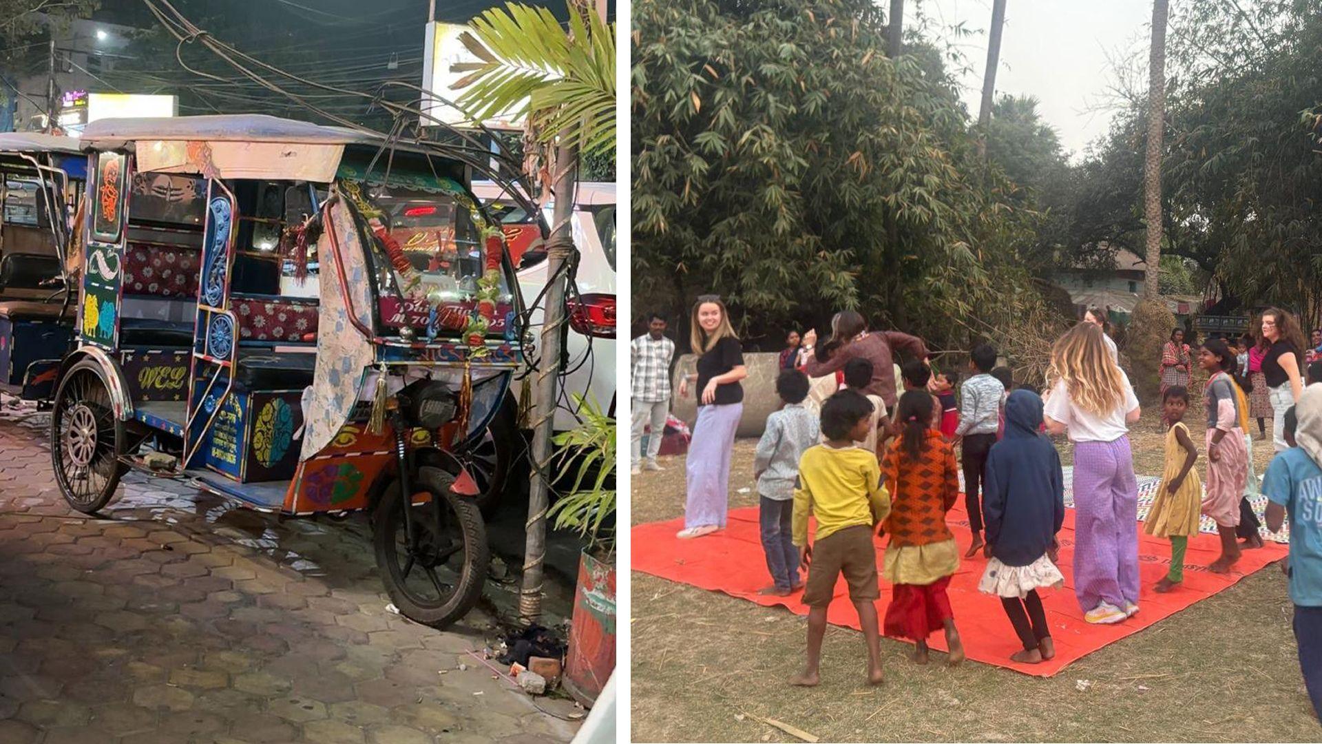 Tuk-tuk a phlant yn dawnsio