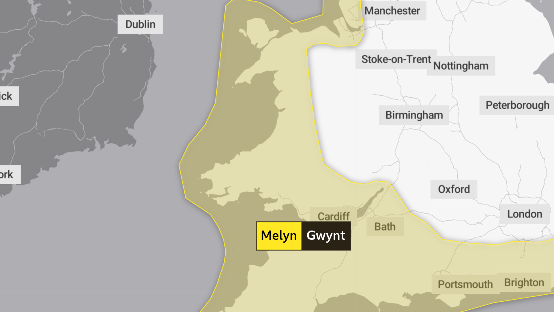 Rhybudd melyn y swyddfa dywydd