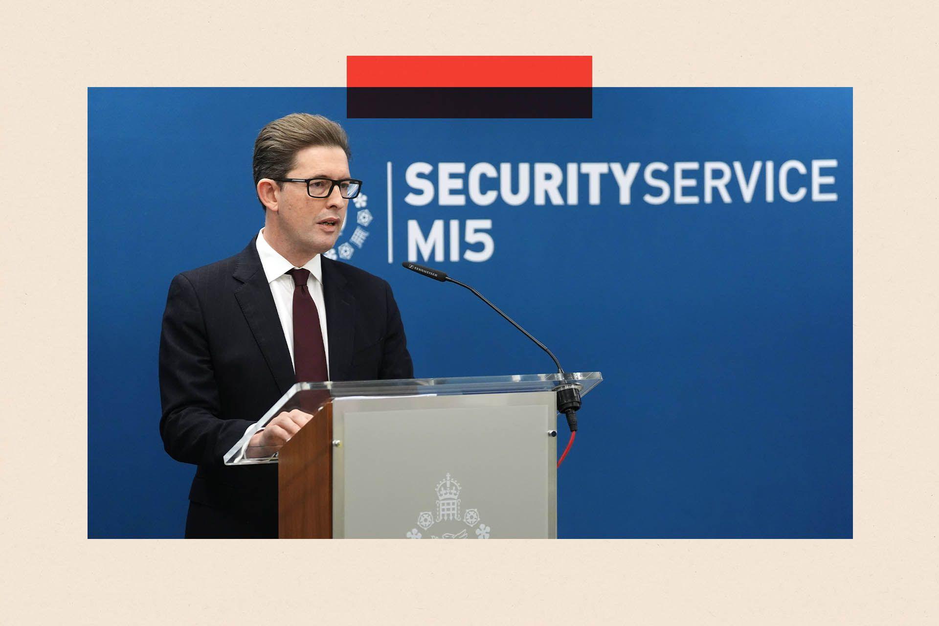 Drejtori i Përgjithshëm i MI5, Sir Ken McCallum, duke mbajtur një fjalim