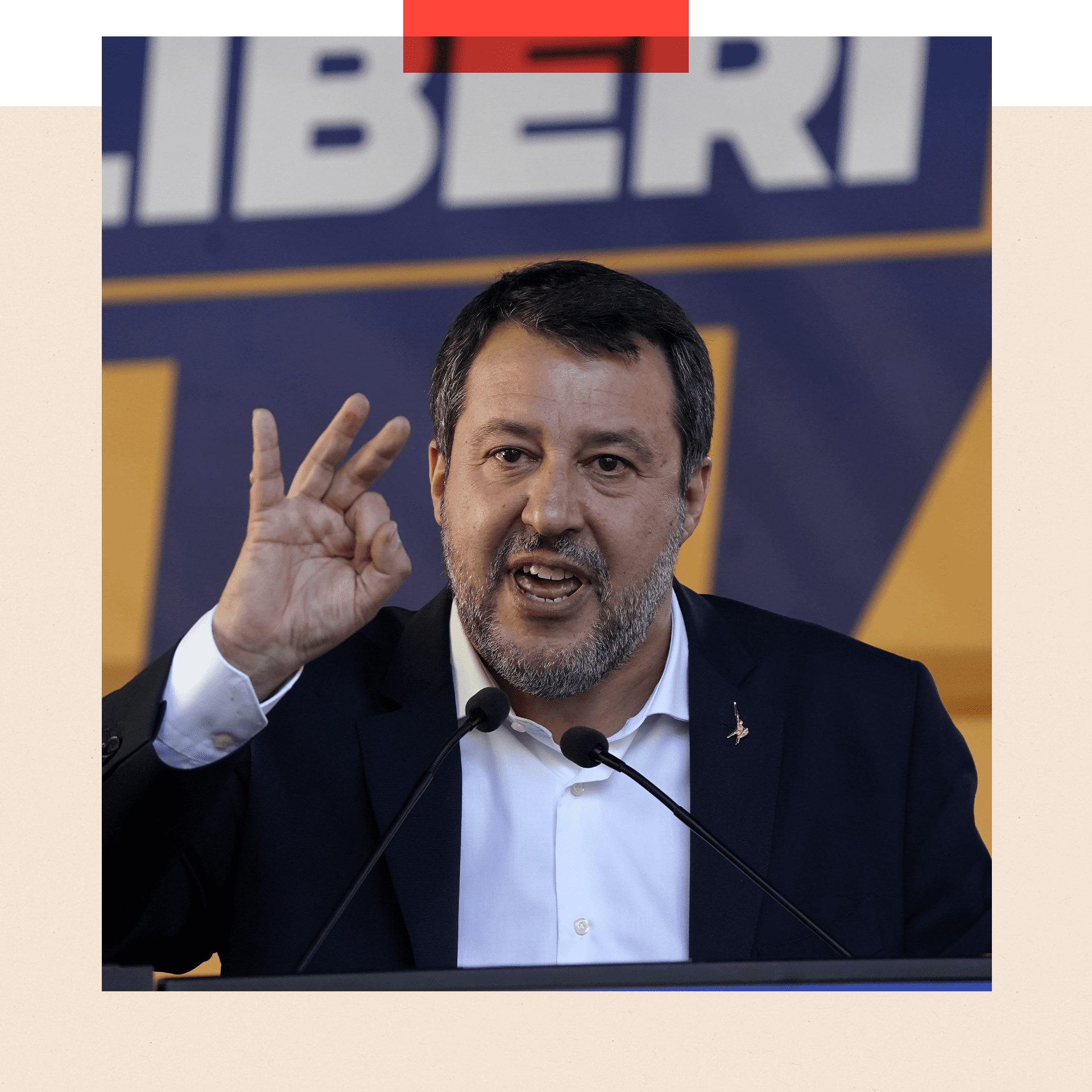 Matteo Salvini at a rally in Milan