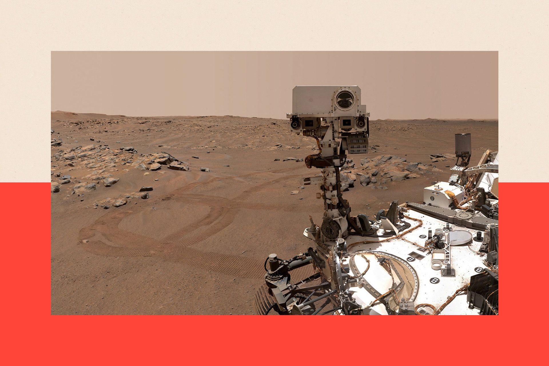 Nasa’s Perseverance Mars rover is seen in a "selfie" that it took