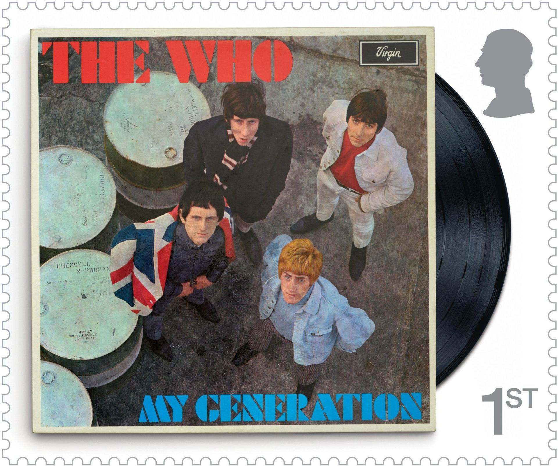 A new first-class stamp featuring the cover of The Who's album My Generation