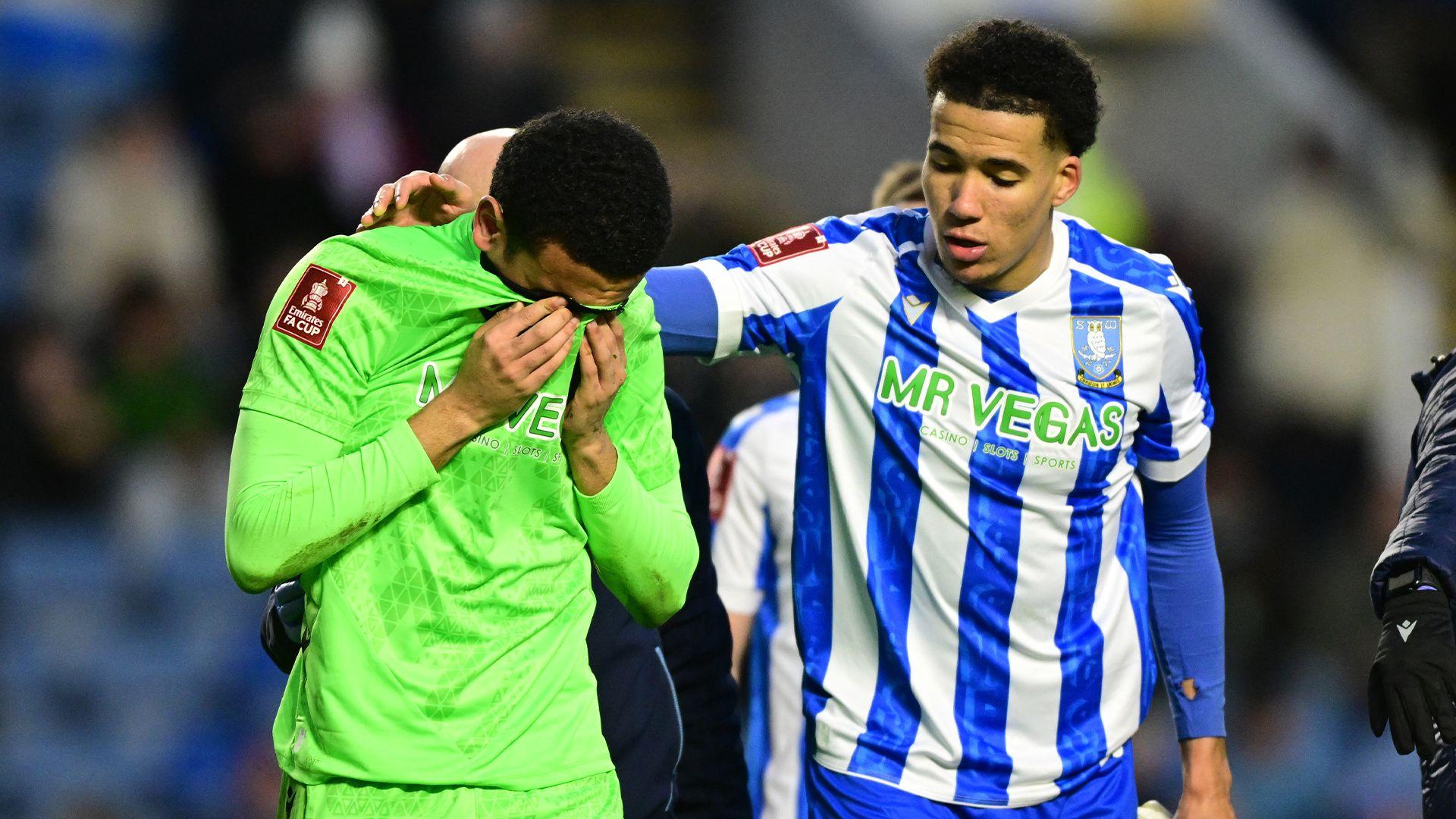 Pierce Charles in tears after leaving the pitch