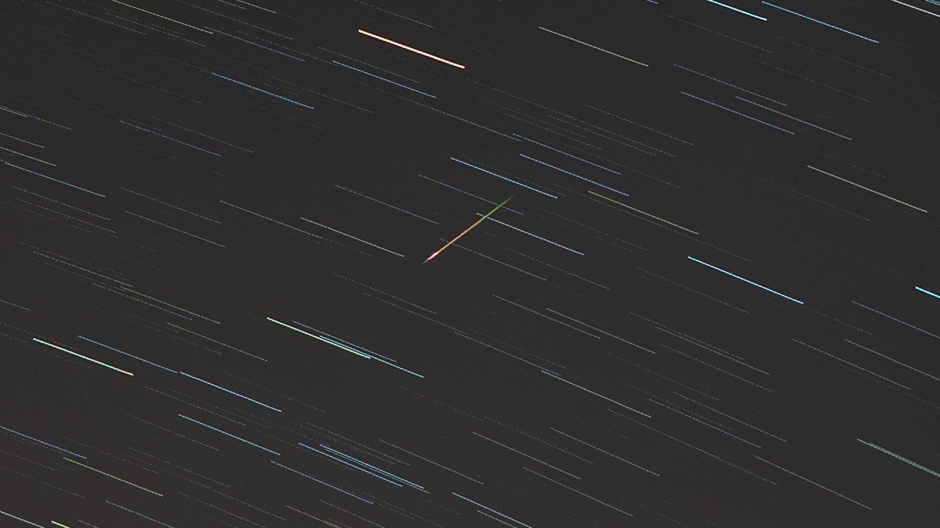 a close up picture of a meteor from the Eta Aquariids