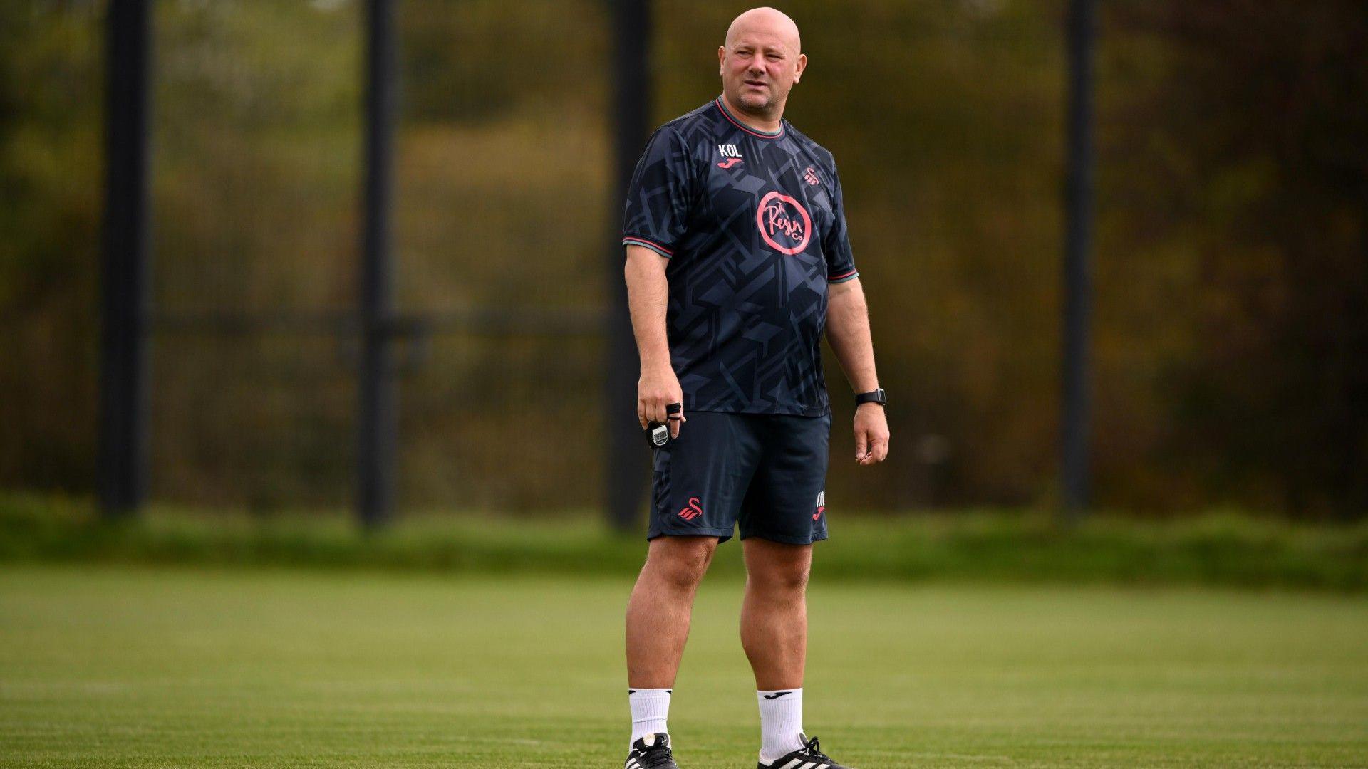 Kristian O'Leary during Swansea training 