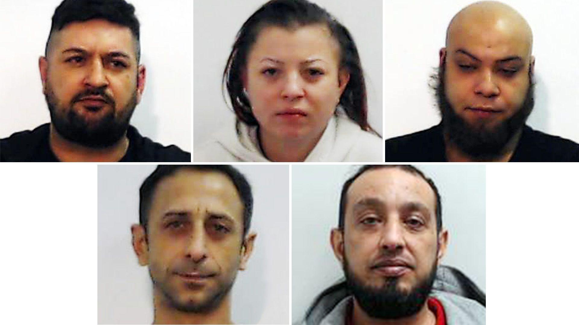 Five police mugshots of the grooming gang, four men and a woman