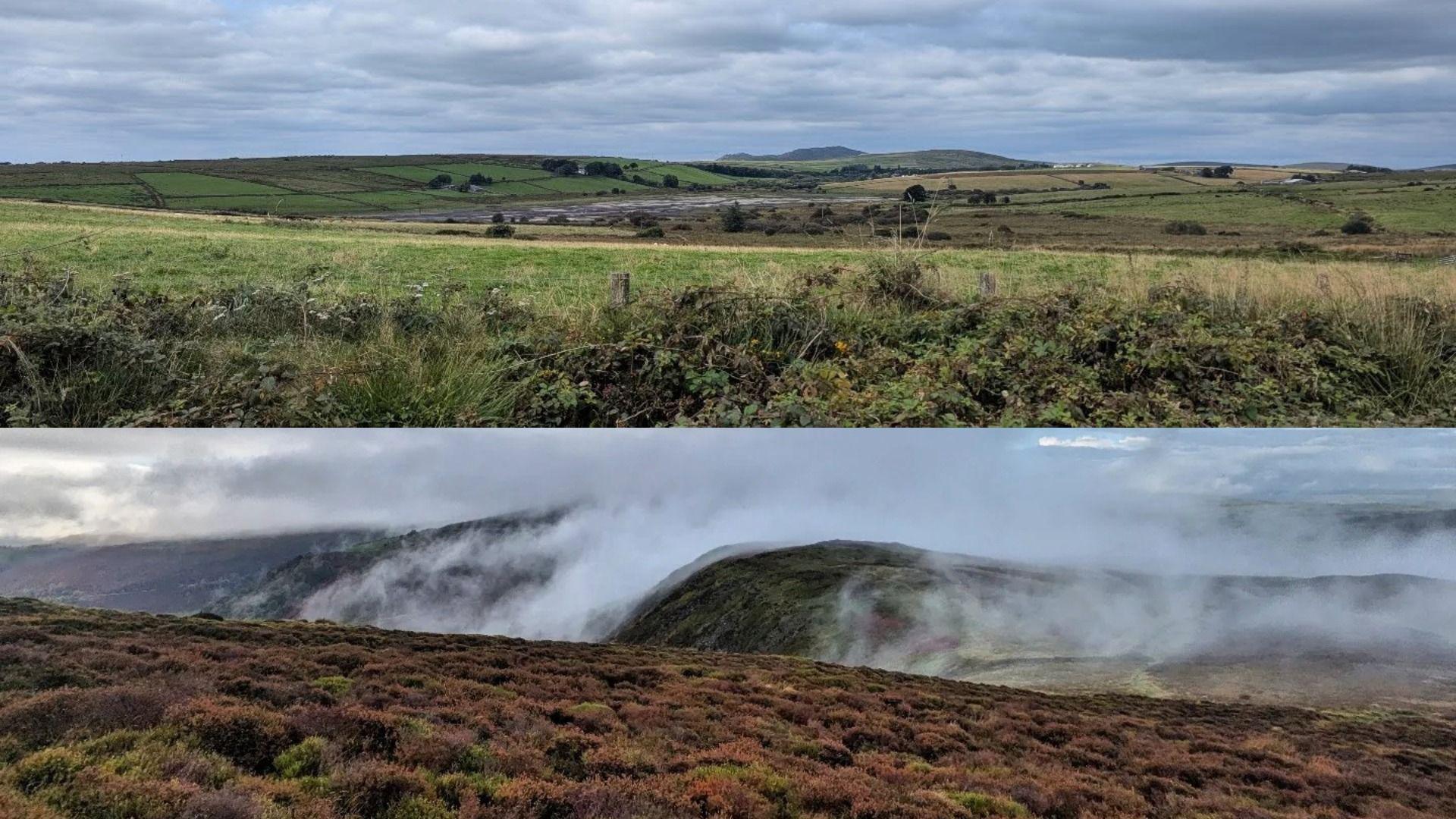 Golygfeydd o Waun Bodmin a Mynydd Rhiwabon