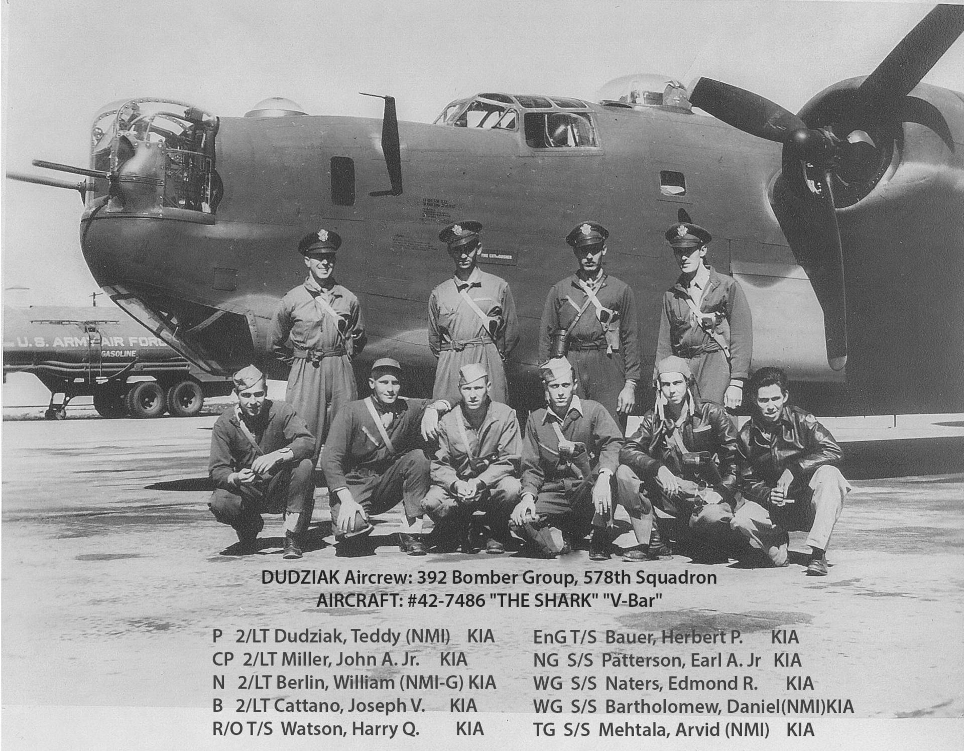 Crew of the 392 Bomber Group, 578th Squadron based at RAF Wendling