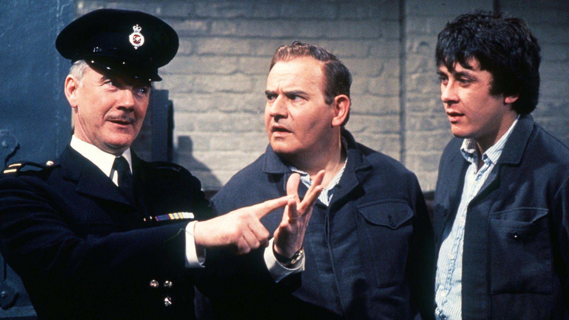 Fulton Mackay as Mr Mackay, Ronnie Barker as Norman Stanley Fletcher and Richard Beckinsale as Lennie Godber