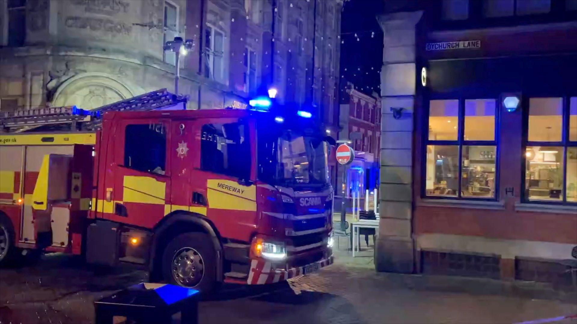 A fire engine in Northampton