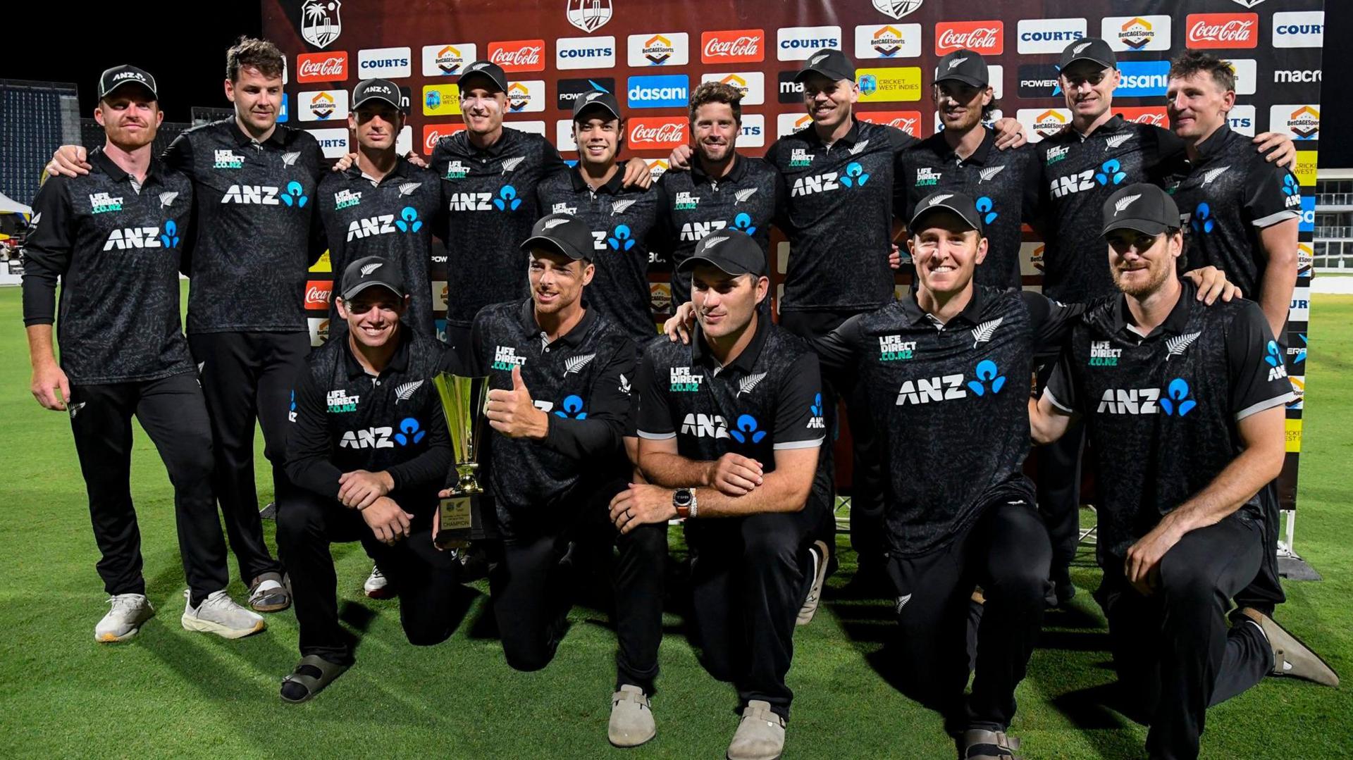 New Zealand with the ODI series trophy