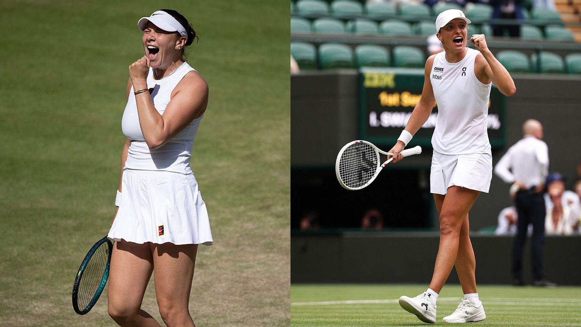 Amanda Anisimova (L) and Iga Swiatek (R).