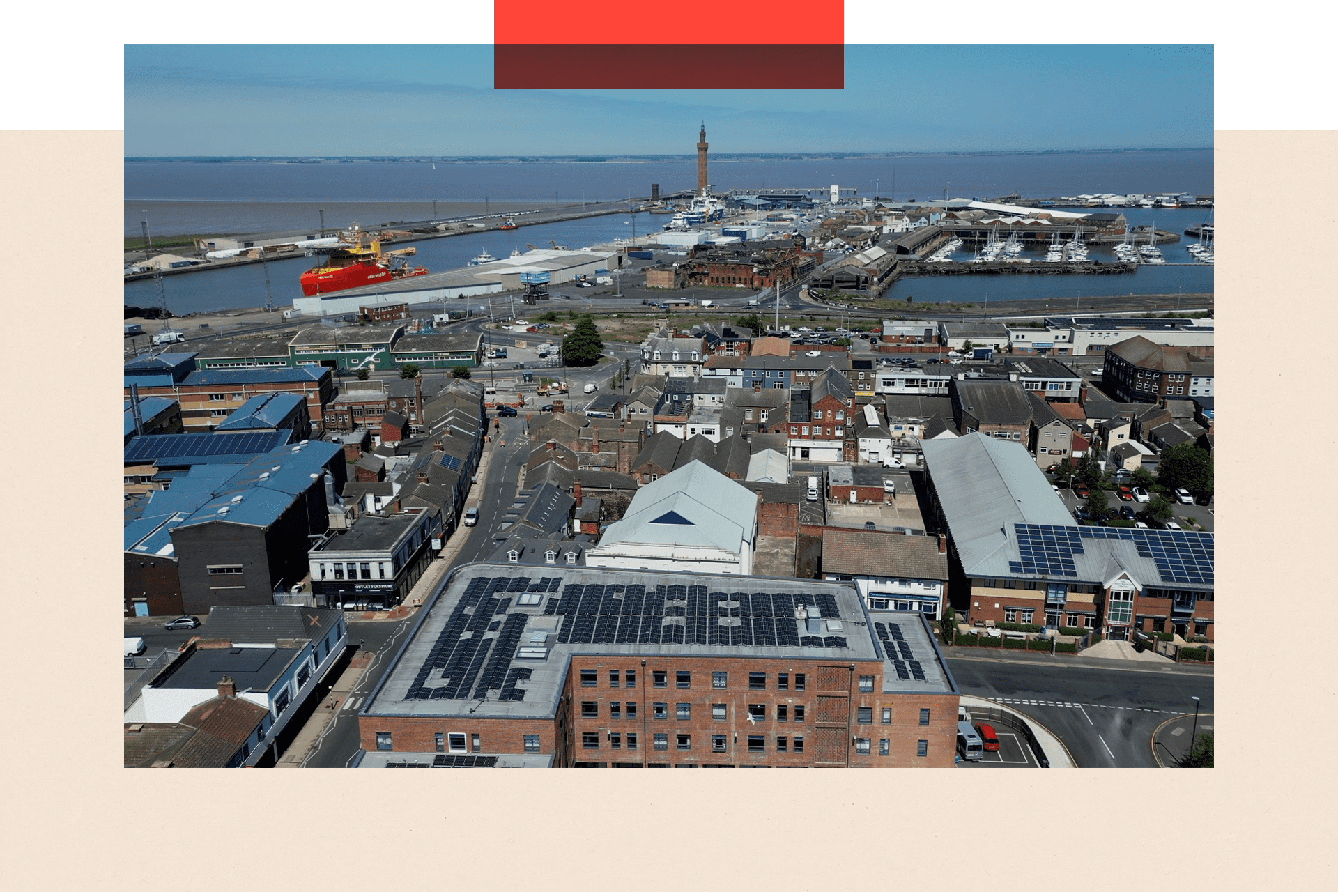 Aerial shot of Grimsby