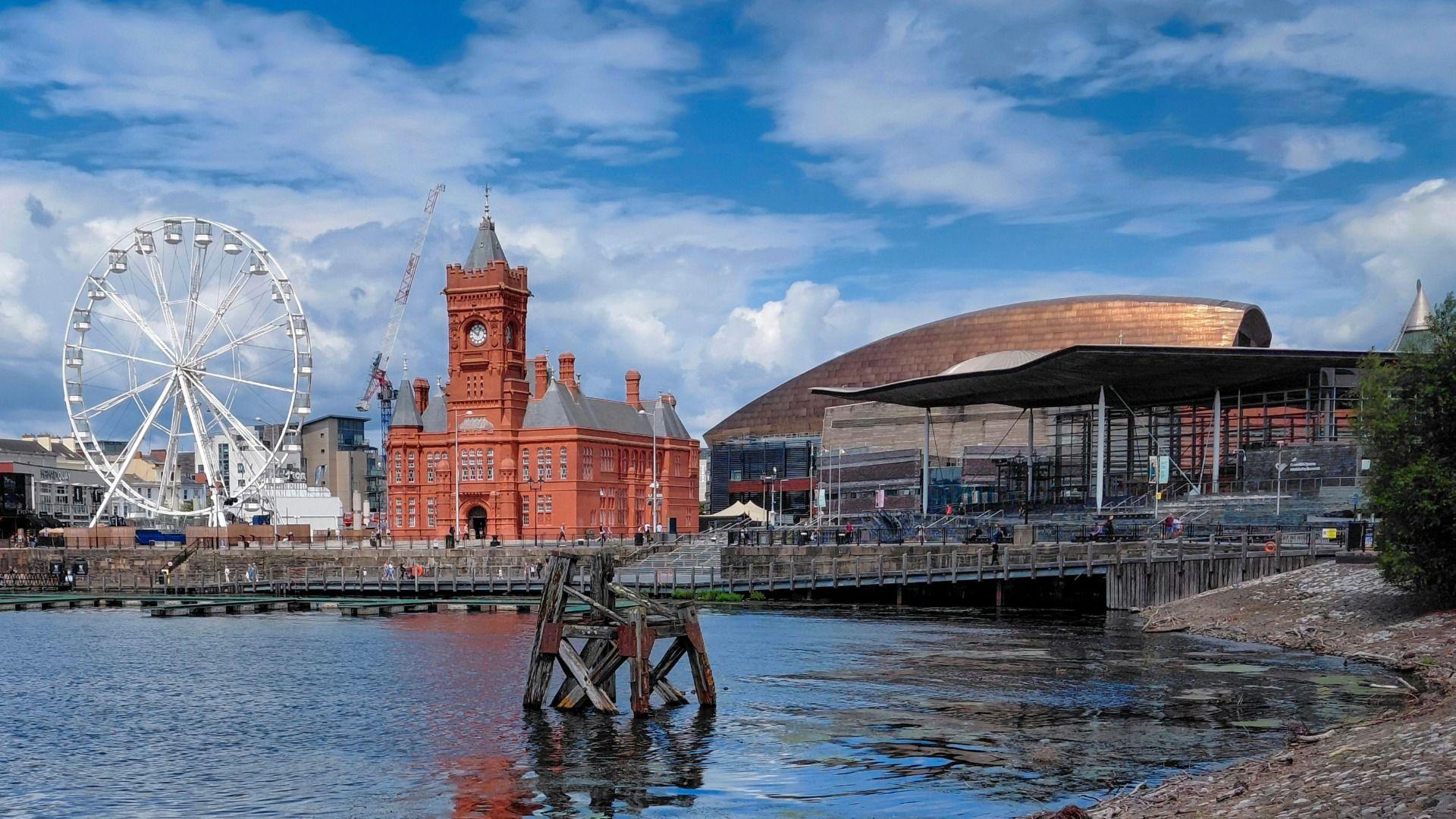 Y Senedd o'r pellter