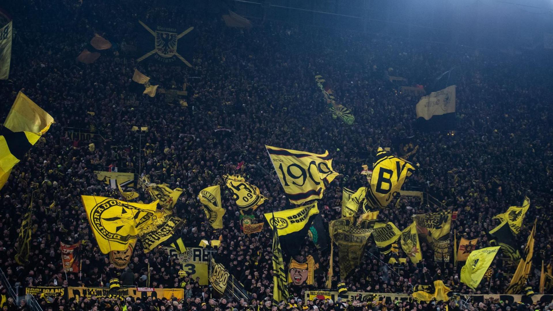 Borussia Dortmund's Yellow Wall during last Friday's game against Bayer Leverkusen