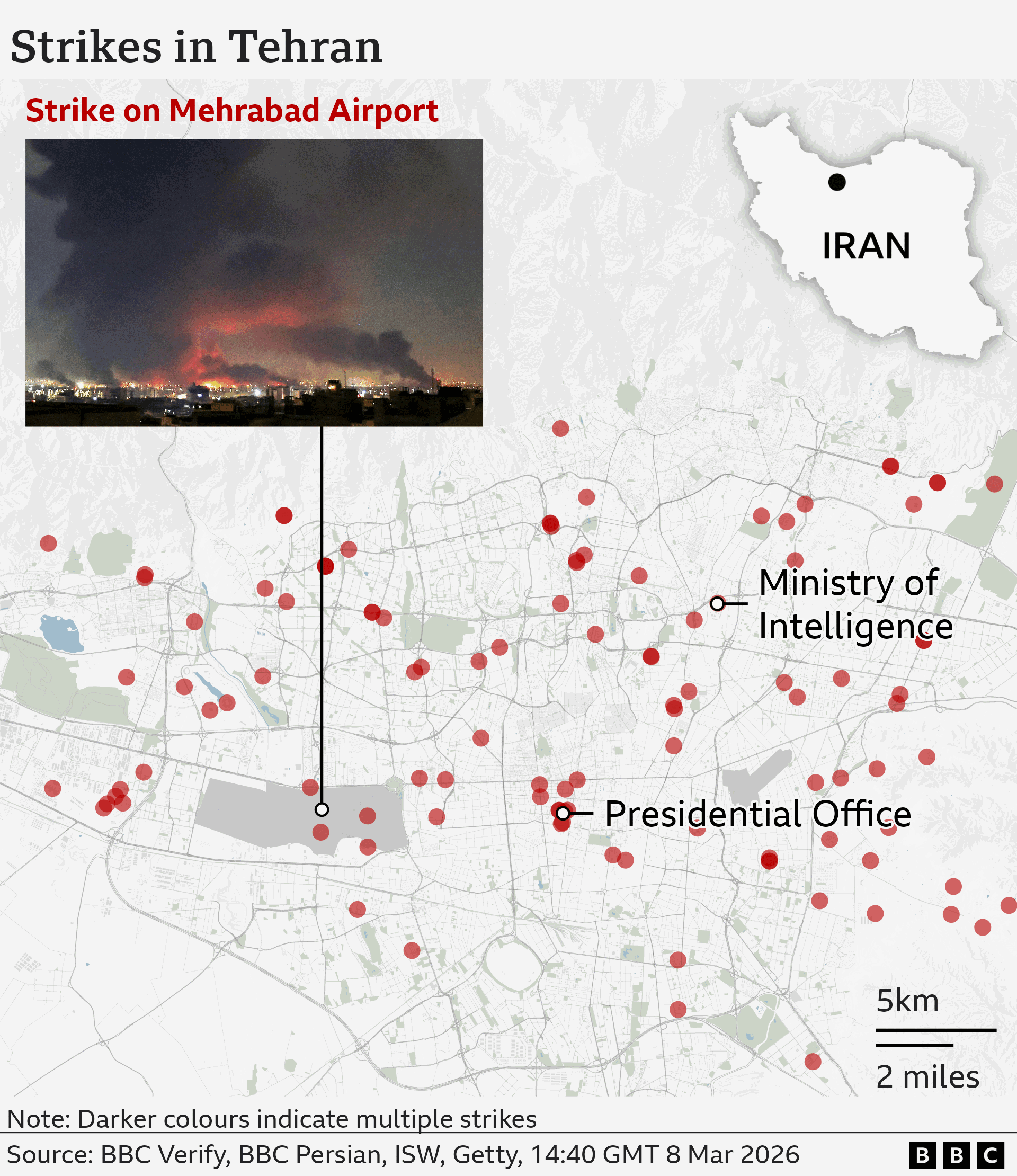 In maps: Strikes across Iran and the Middle East - BBC News