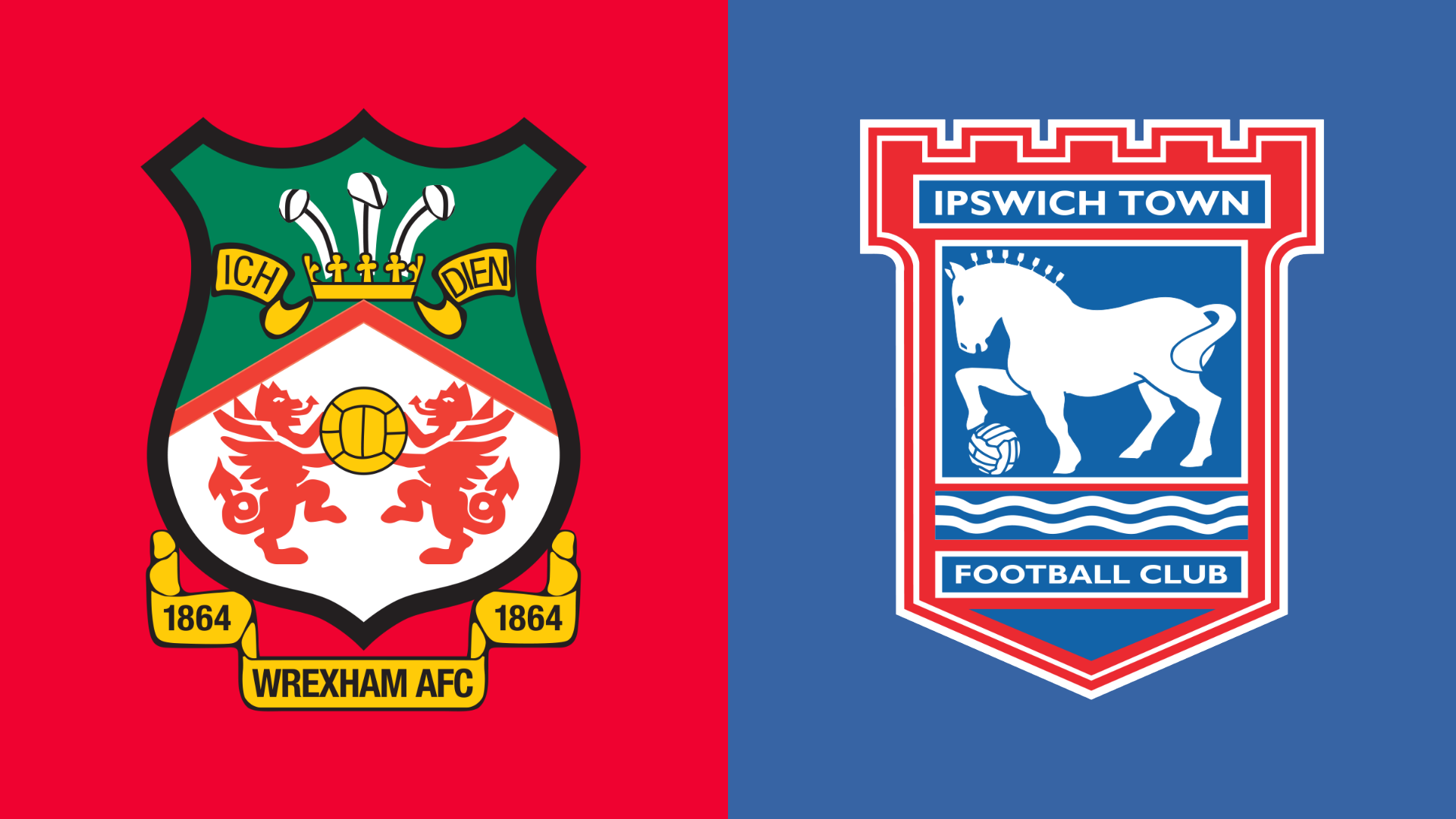 Wrexham and Ipswich Town club badges