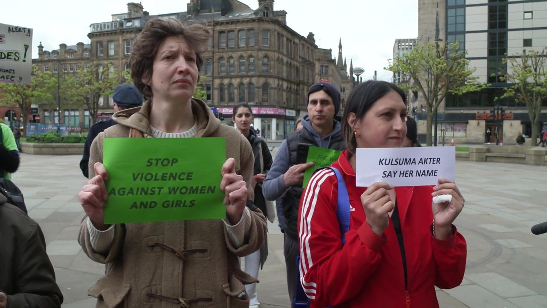 A vigil is held in Bradford to remember Kulsuma Akter