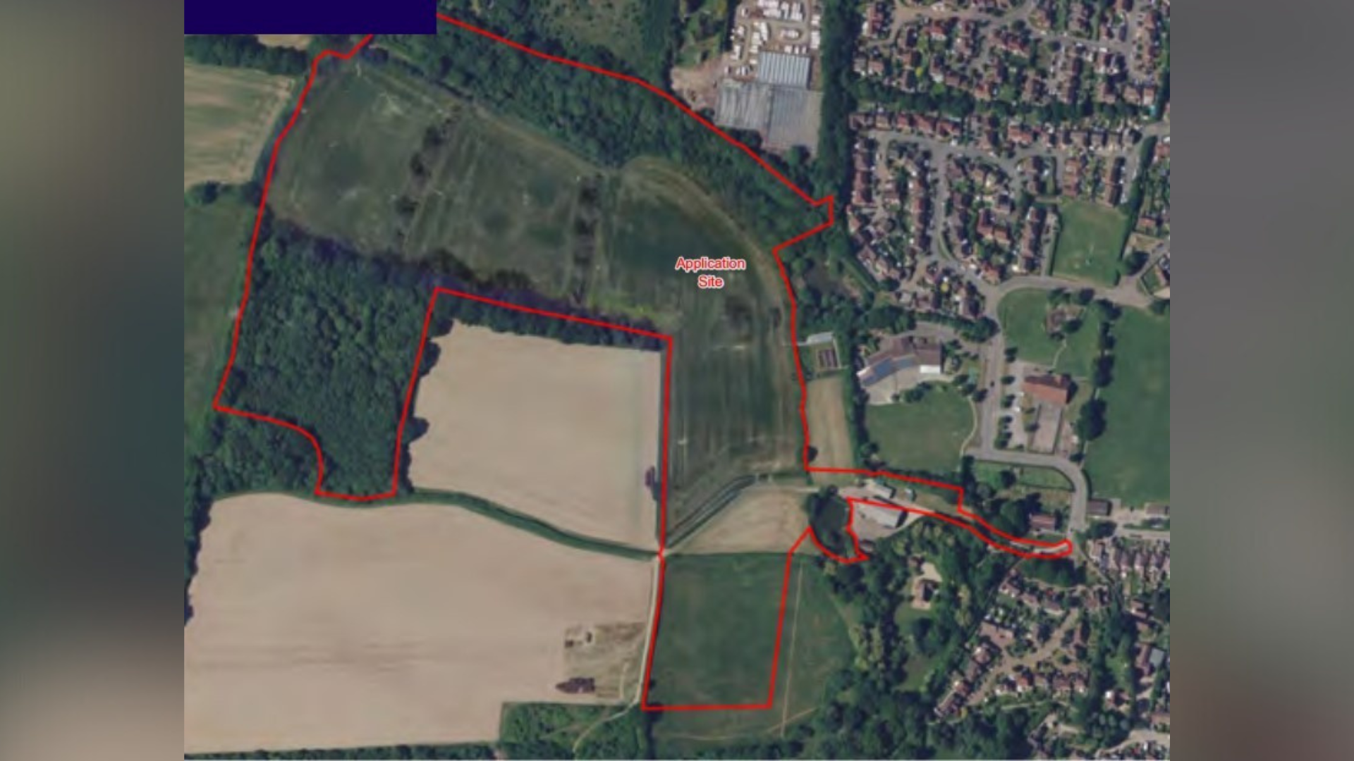 A birds-eye-view map showing.